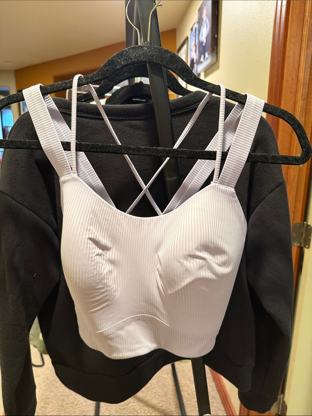 lululemon athletica Light Lavender Ribbed Strappy Sports Bra